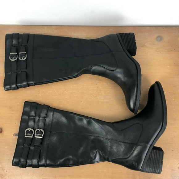 born tay block heel knee high boot